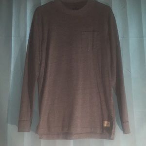 Raised neck long sleeve shirt